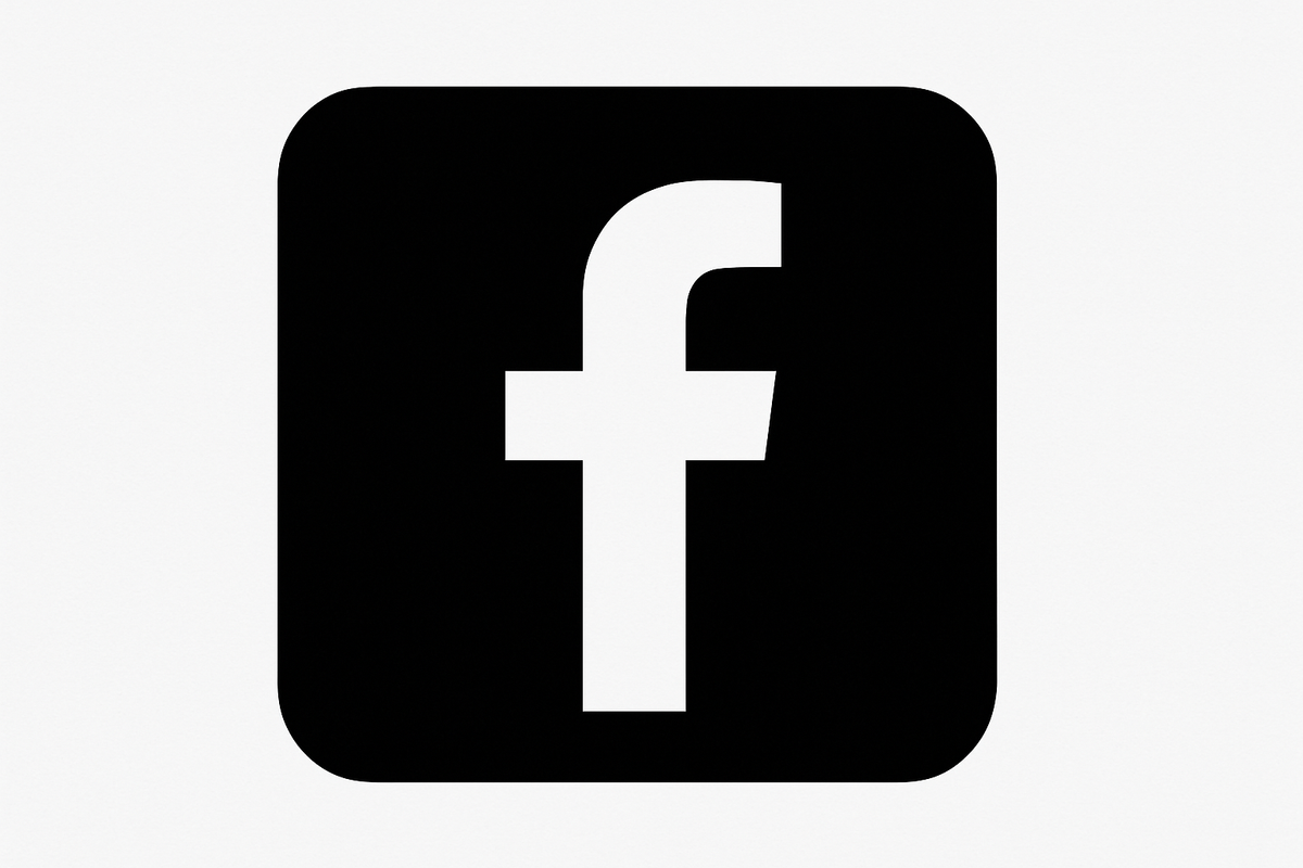 czarno biała ikona facebook