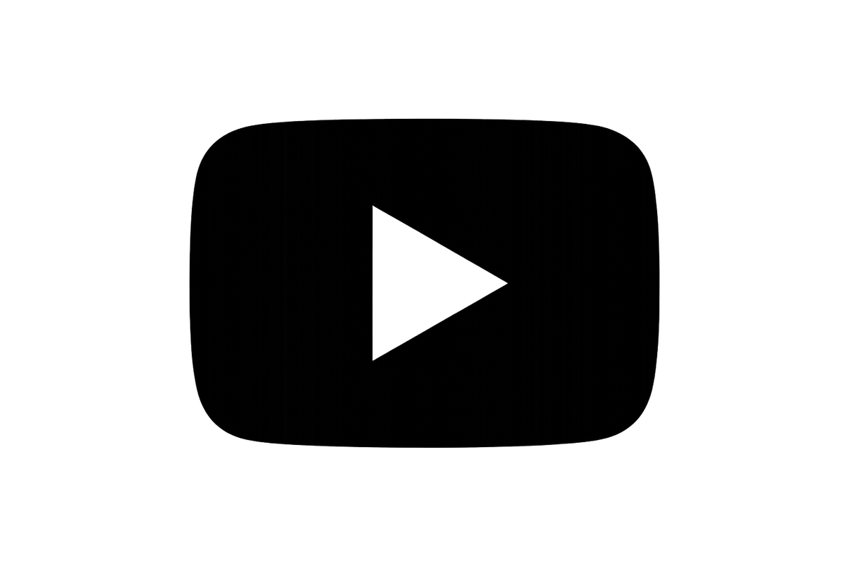 czarno biała ikona youtube