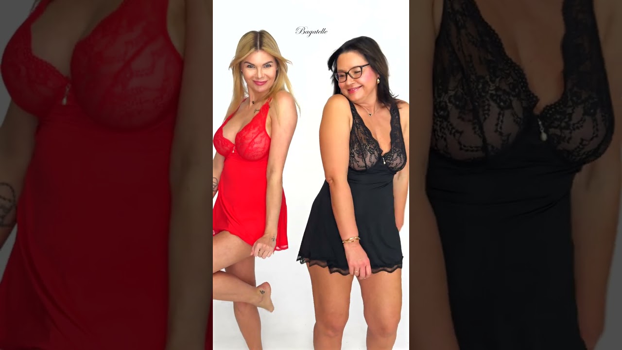 Koszulka LUVAE czarny + Koszulka LUVAE BABYDOLL czerwony
