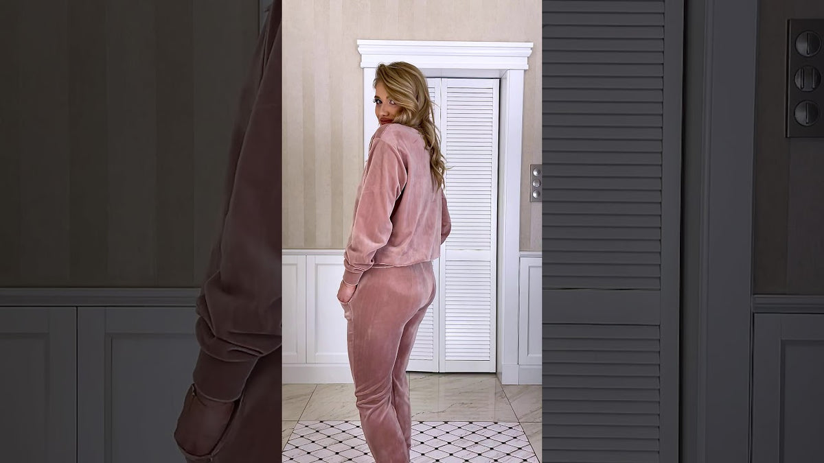 DRES WELUR RÓŻOWY