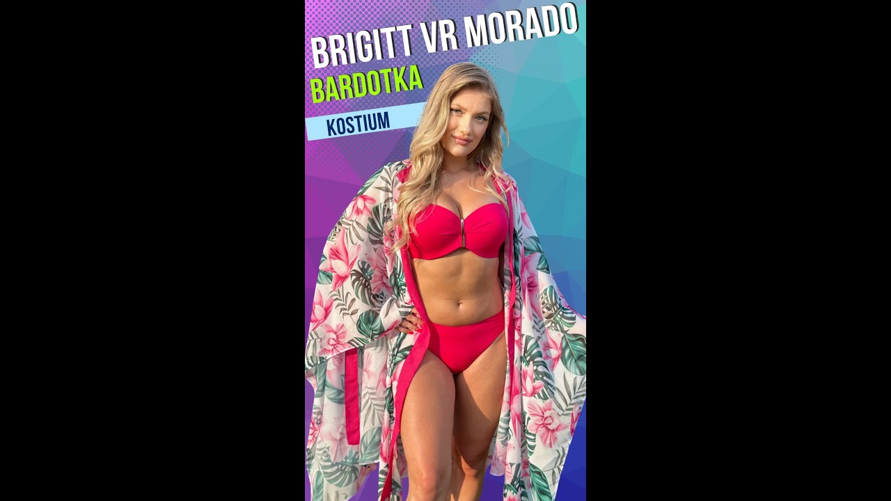 LAVEL BRIGITT VR MORADO KOSTIUM KĄPIELOWY DWUCZĘŚCIOWY RÓŻOWY LAVEL KIMONO N18 PLAŻOWE KOLOROWY