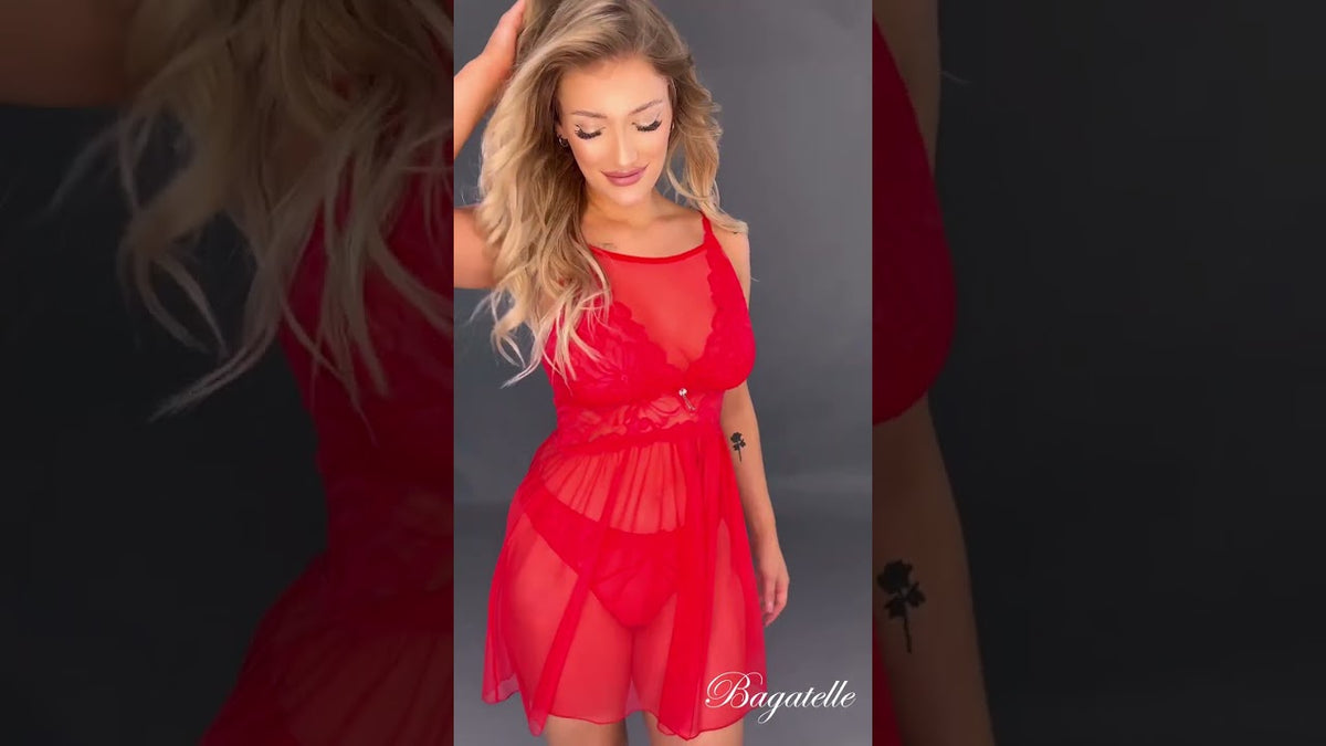 DELAFENSE 634 FLORENCJA NOCNA KOSZULKA CZERWONY   4K