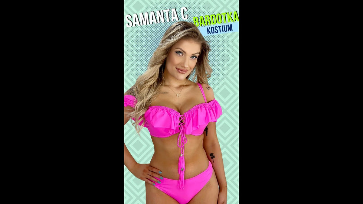 lavel samanta c pop art kostium kąpielowy dwuczęściowy różowy MODEL FASHION