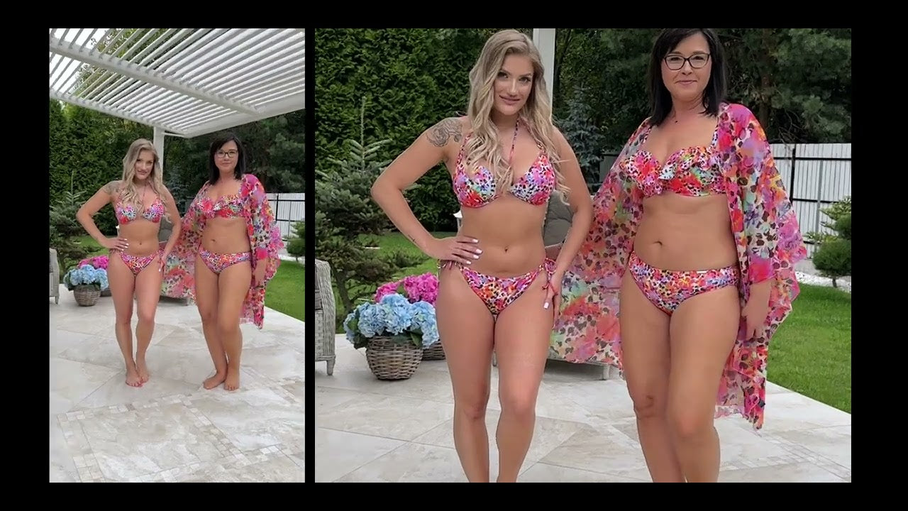 GABBIANO CARMEN DF 99 B  kostium kąpielowy dwuczęściowy kolorowy +GABBIANO KIMONO D 99 B
