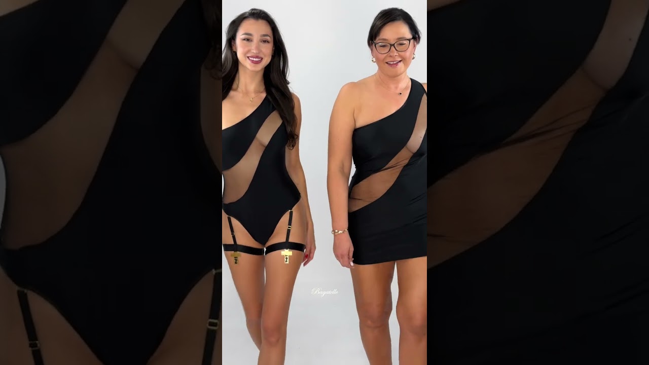 Anais Jenny body czarny + Anais Cyrene nocna koszulka czarny