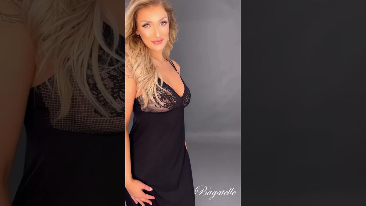 NIPPLEX CASILDA NOCNA KOSZULKA CZARNY   4K