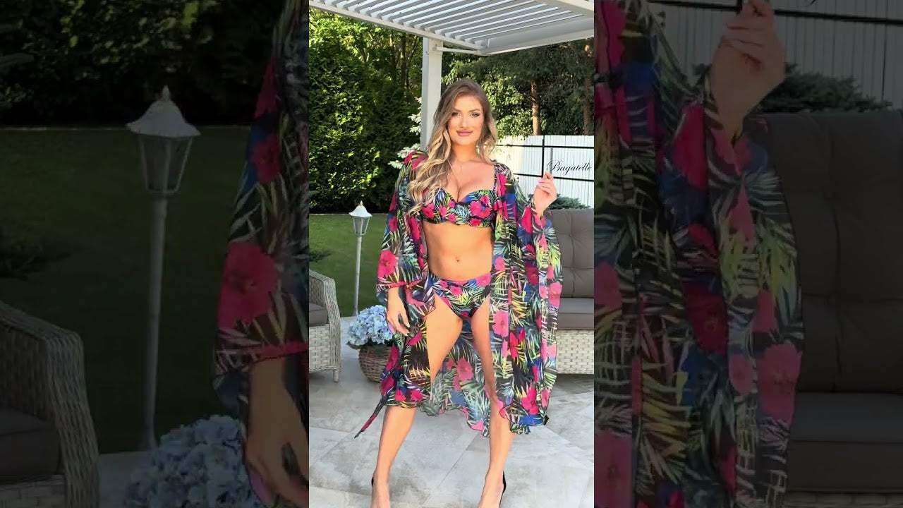 GABBIANO CARMEN DF 88 A KOSTIUM KĄPIELOWY DWUCZĘŚCIOWY KOLOROWY + GABBIANO KIMONO D 88 A KOL shorts