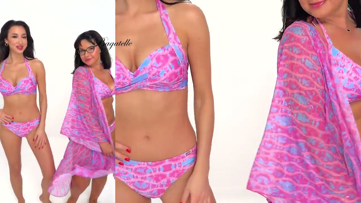 Gabbiano jolie d 17b kostium kąpielowy dwuczęściowy fioletowy + Gabbiano kimono d 17 b fioletowy