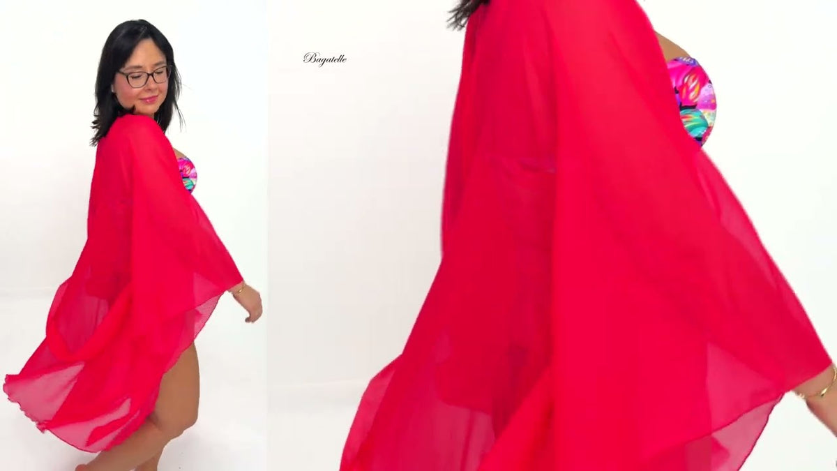 Gabbiano Kimono G T różowy+SELF S730CL2 1 CYCLADES 2 kostium kąpielowy jednoczęściowy kolorowy