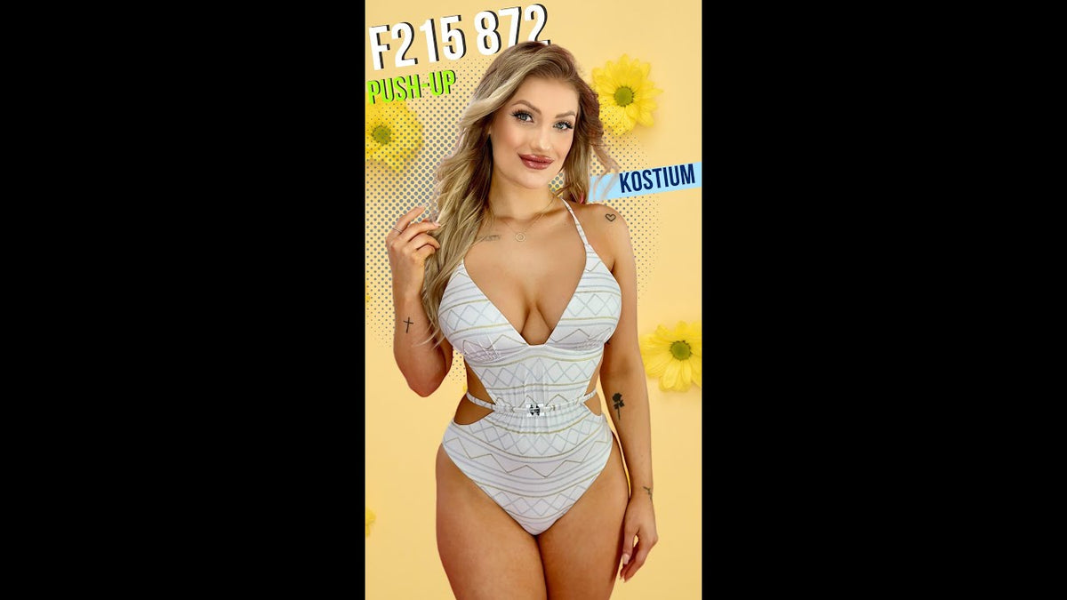 FEBA F215 872 KOSTIUM KĄPIELOWY JEDNOCZĘŚCIOWY BIAŁY   4K