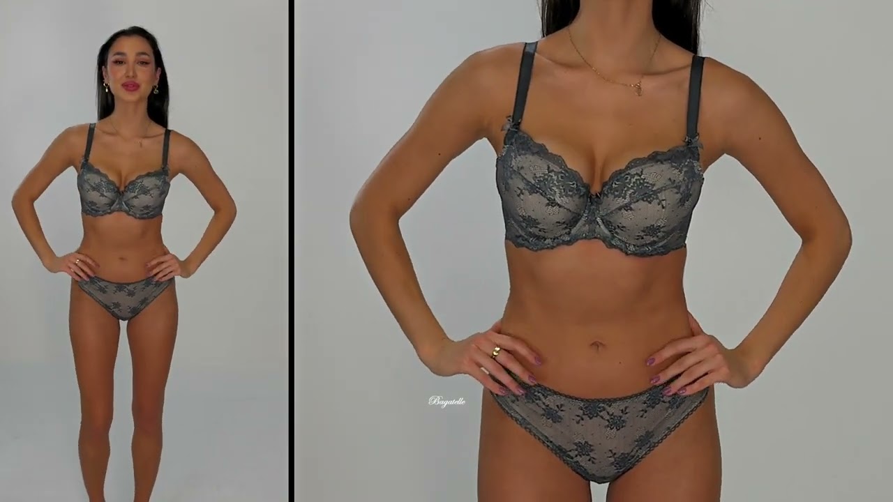 ONE RITA biustonosz usztywniany szary + ONE RITA 1 majtki figi szary