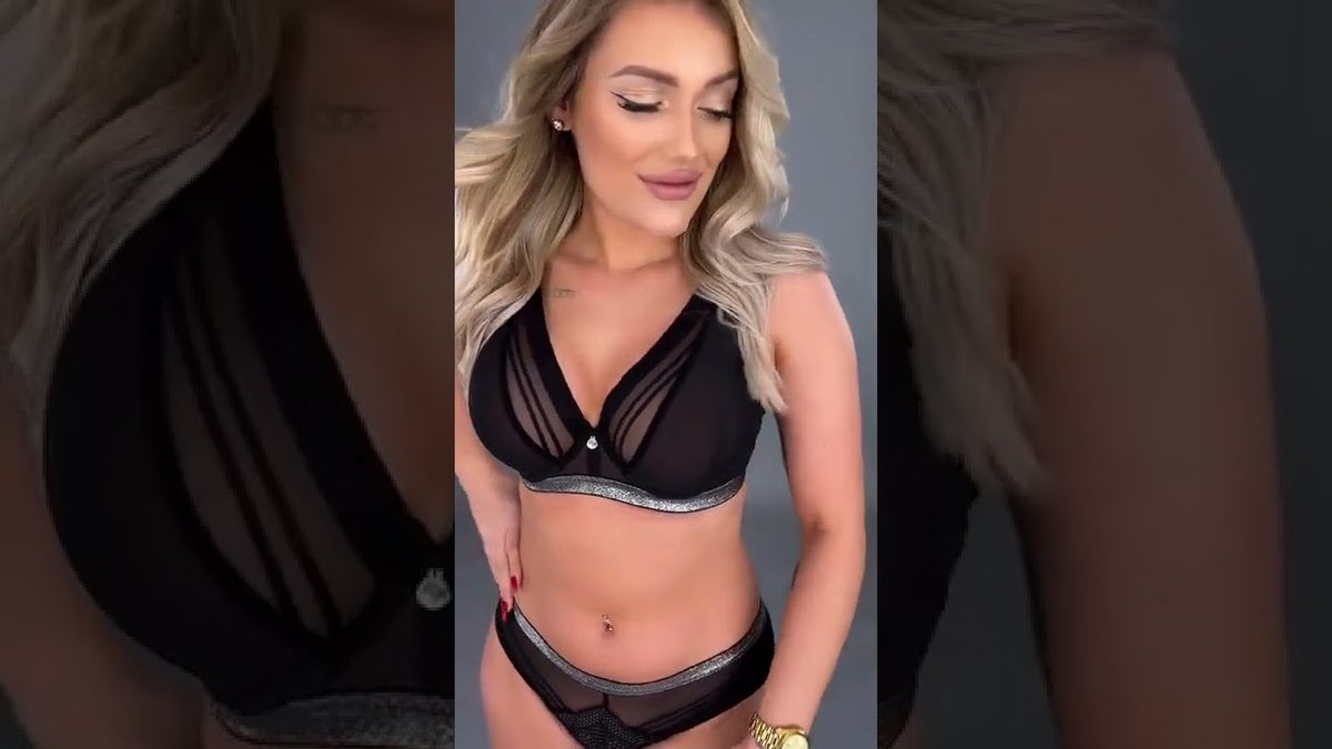 BIUSTONOSZ ERBA M BRALETTE CZARNY. Slow motion HD