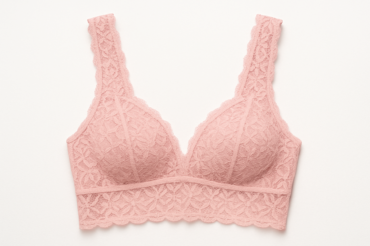 Biustonosz bralette, różowy, koronkowy