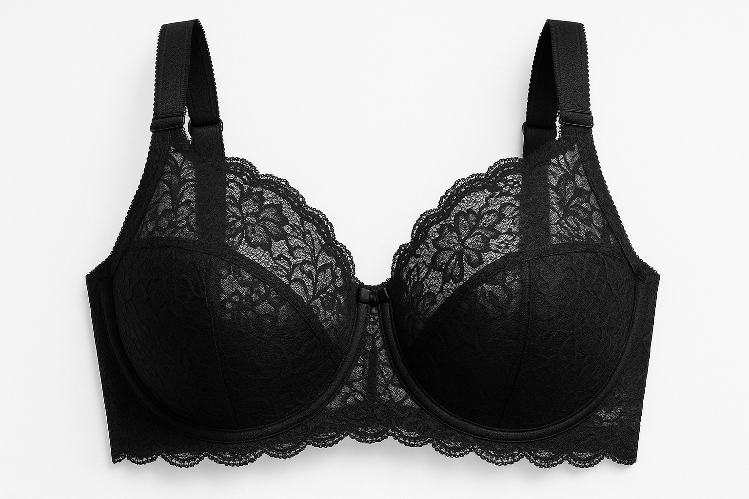 Biustonosz z koronki, czarny, elegancki