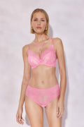 Biustonosz push-up różowy z koronką, Alles French Kiss