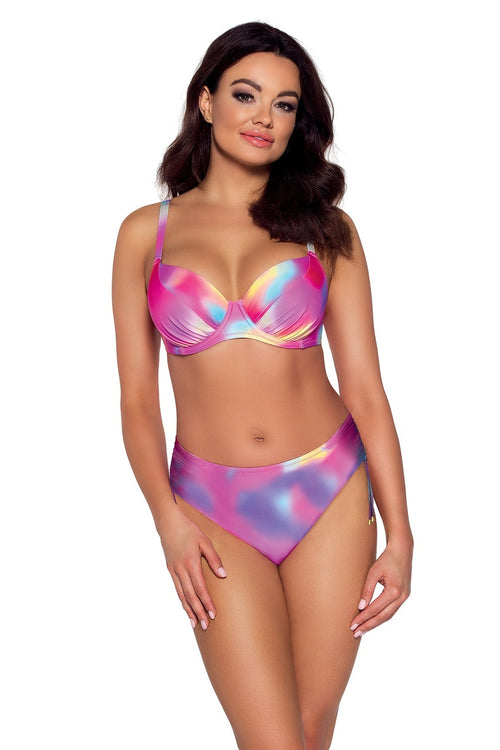 kolorowy kostium kąpielowy dwuczęściowy Ava SK 163 Pastel Tie Dye
