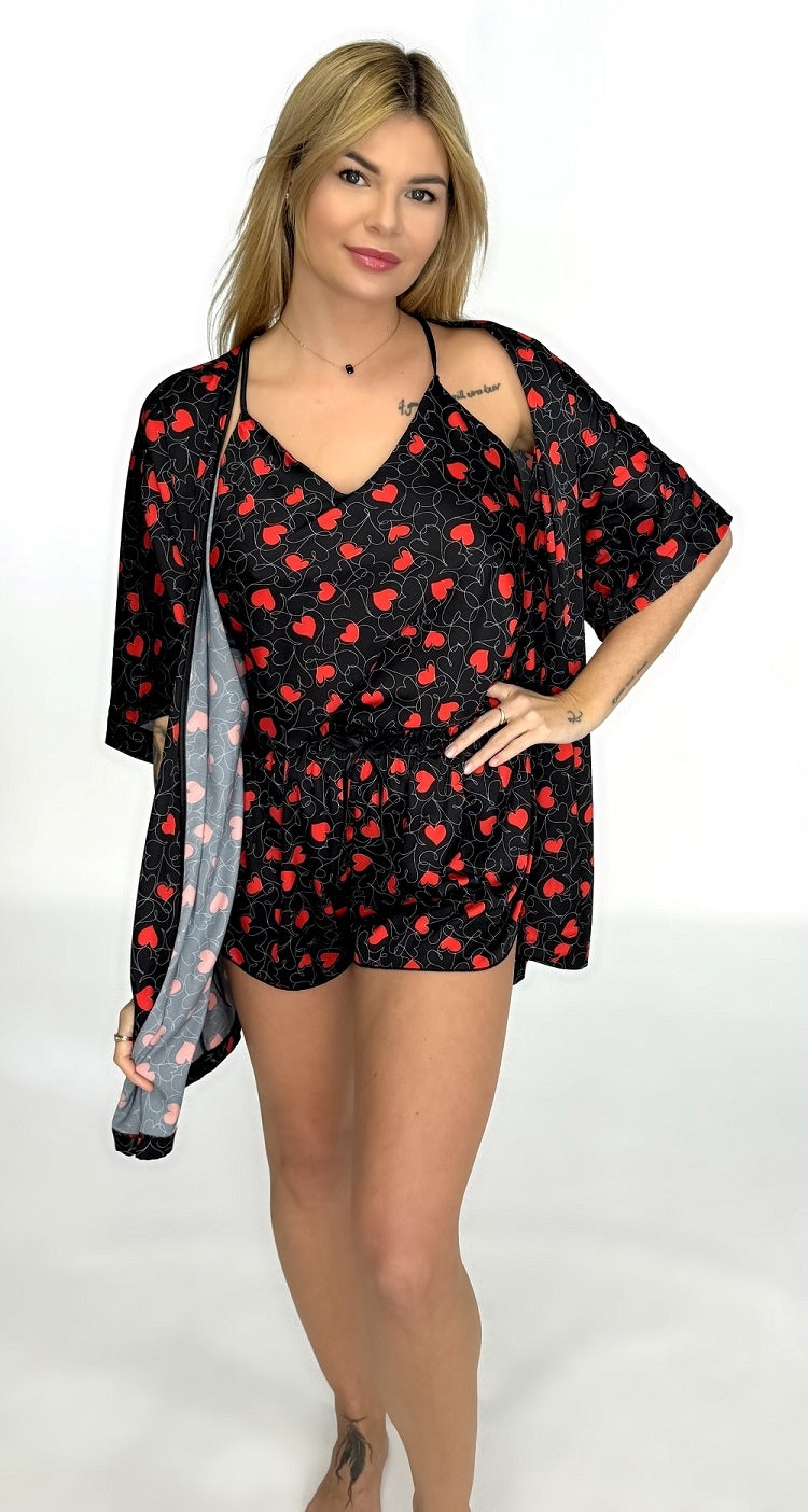 Delafense 638 Love Nocna Szlafrok Krótki