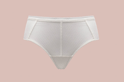 Białe majtki brazyliany damskie z siateczki, bielizna damska, nowoczesny design