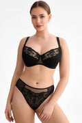 Koronkowe biustonosze semi soft z fiszbinami w czerni i wysokiej jakości koronki