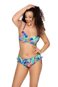 kolorowy dwuczęściowy kostium kąpielowy tropikalny wzór