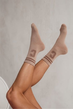 Milena Litera C Z Paskami Skarpety Damskie