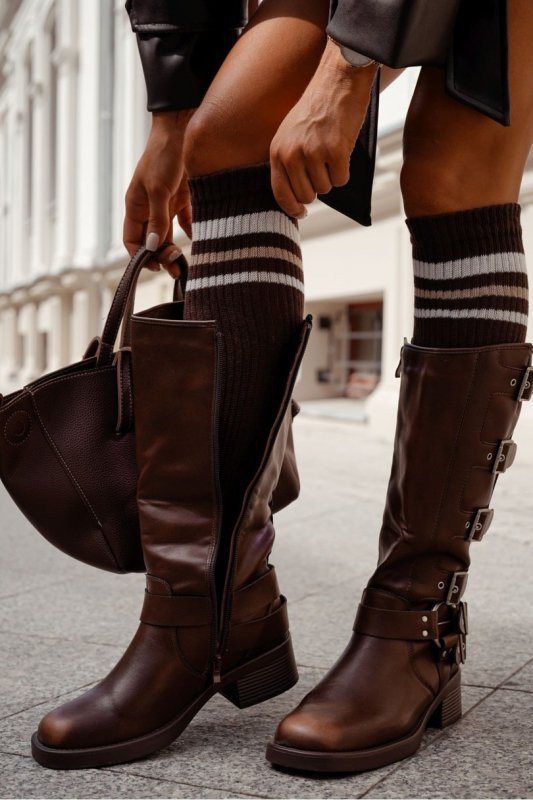 Milena Podkolanówki Damskie Prążek