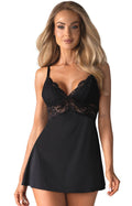 czarna nocna koszulka z koronką Obsessive 810-Bab-1