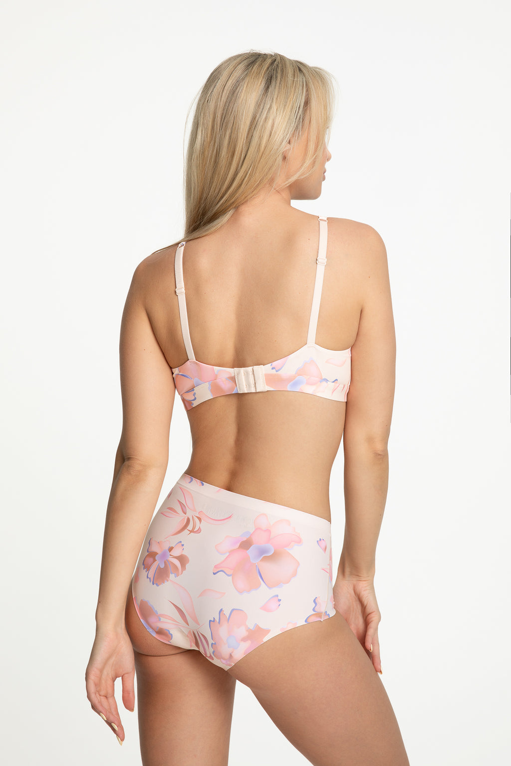 Maxi kalhotky Paloma růžové s květinovým vzorem