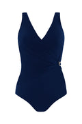 Niebieski kostium kąpielowy jednoczęściowy Self S1069V1 Ajaccio 1 Col 17 na plażę