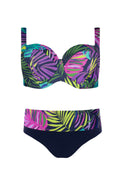 Kolorowy dwuczęściowy kostium kąpielowy Self S995V1LI1 Limassol z tropikalnym wzorem
