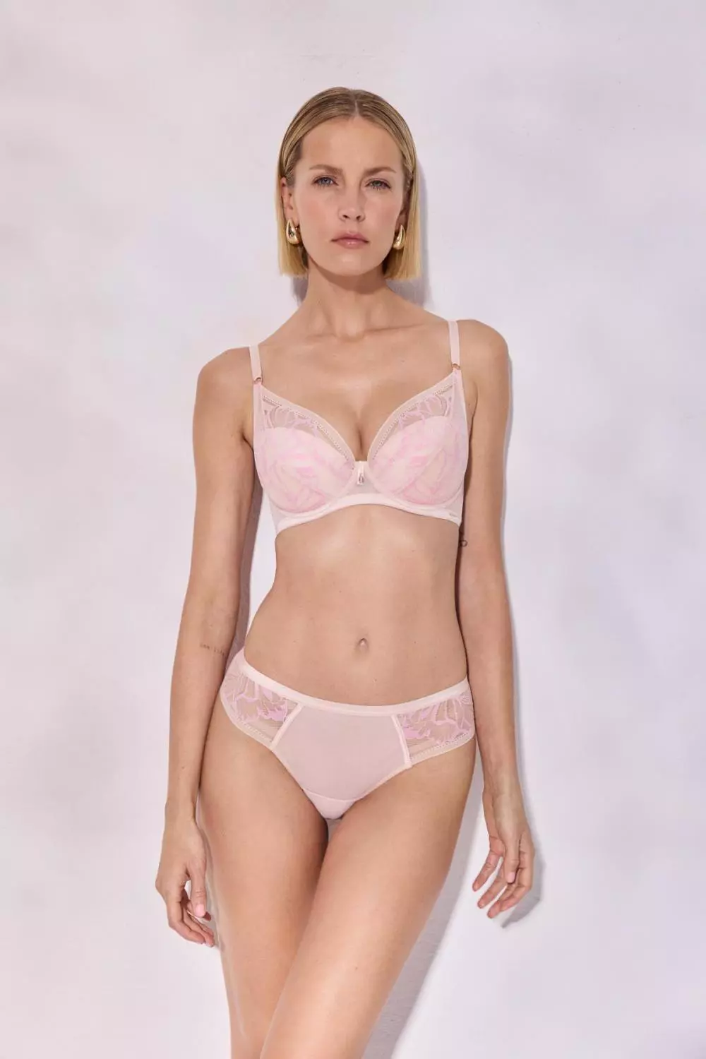 Alles Glossy Iris Biustonosz Push Up Różowy