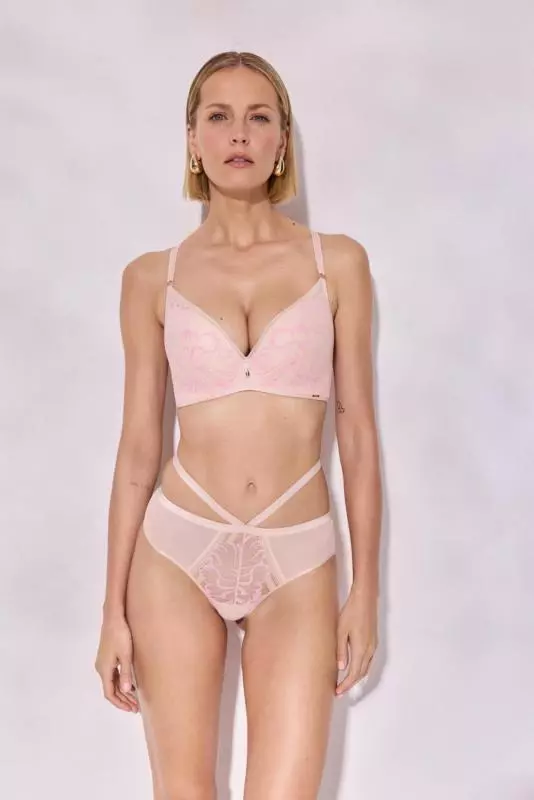 Alles Glossy Iris Biustonosz Super Push Up Różowy